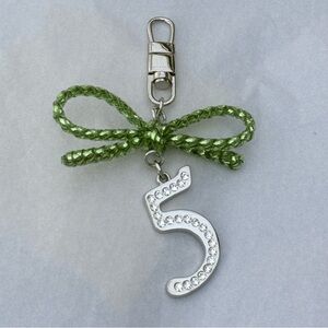 Anteprima Wire Bow Number 5 Bag Charm Crystal Number